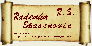 Radenka Spasenović vizit kartica